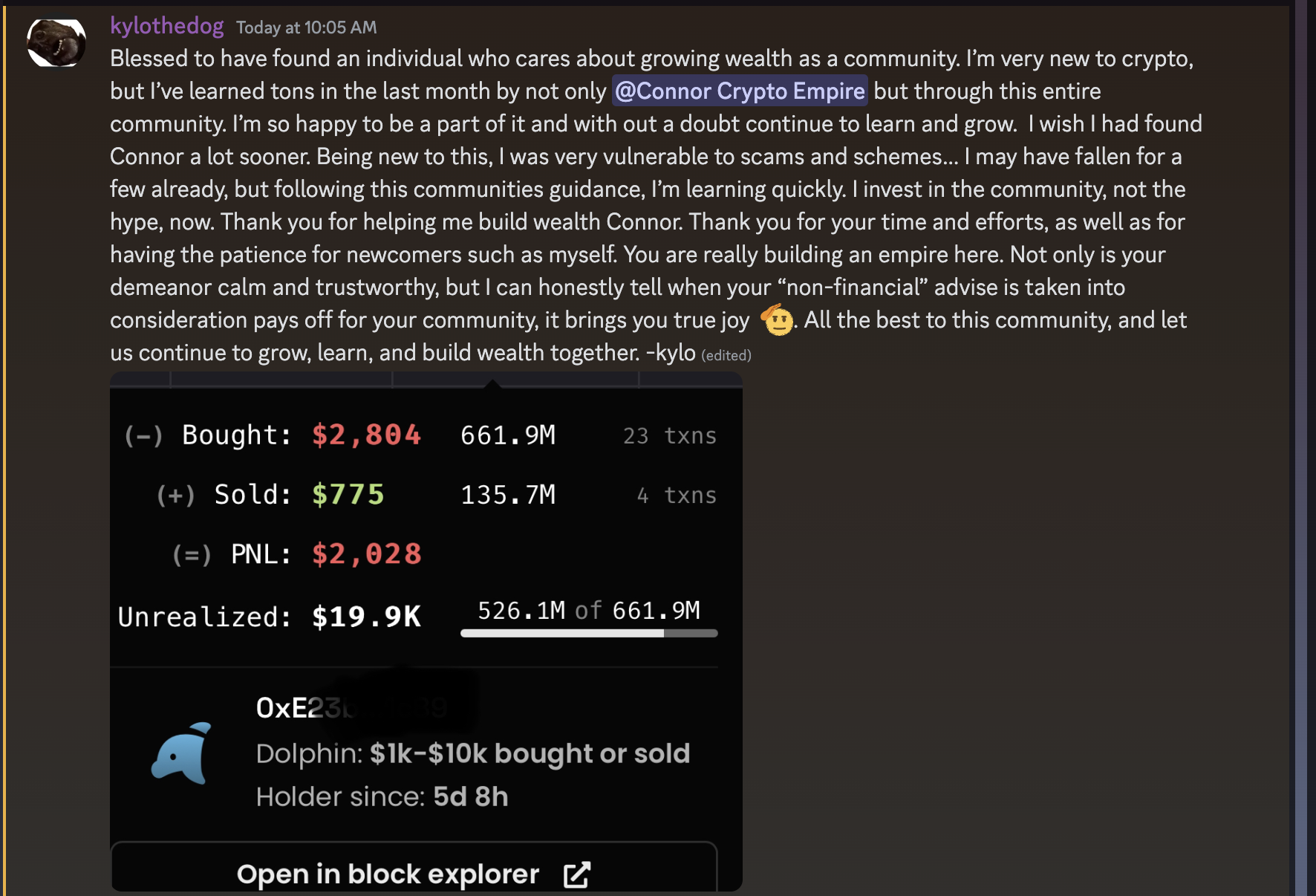 Member trade win