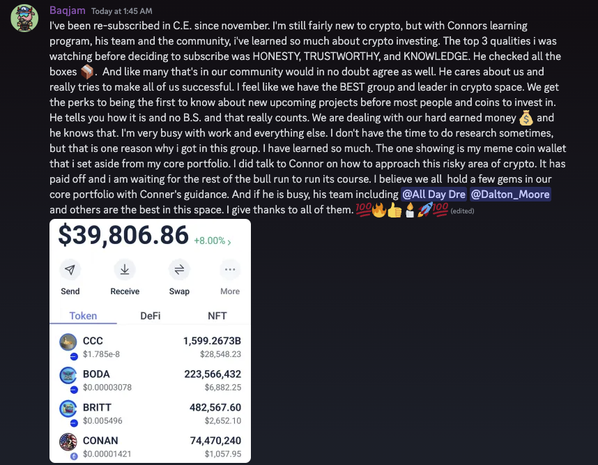 Member trade win